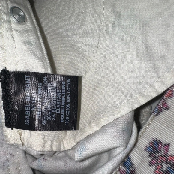 ISABEL MARANT ETOILE Floral Print Corduroy Pants Y2K Low Rise US 6 Purple Luxury - Picture 11 of 12